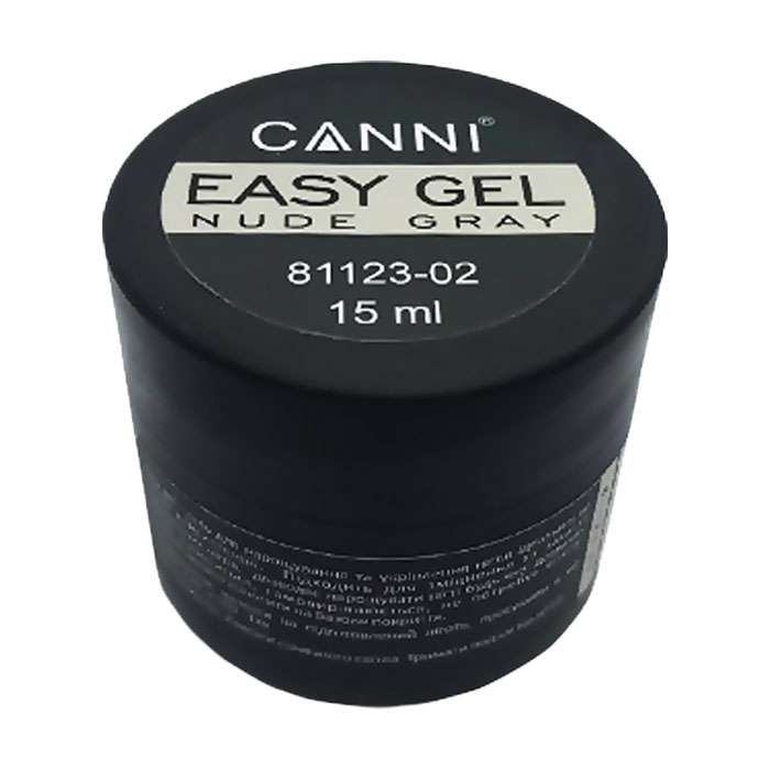 Гель для нарощування та зміцнення нігтів Canni Easy Gel 02 Nude Gray, 15 мл